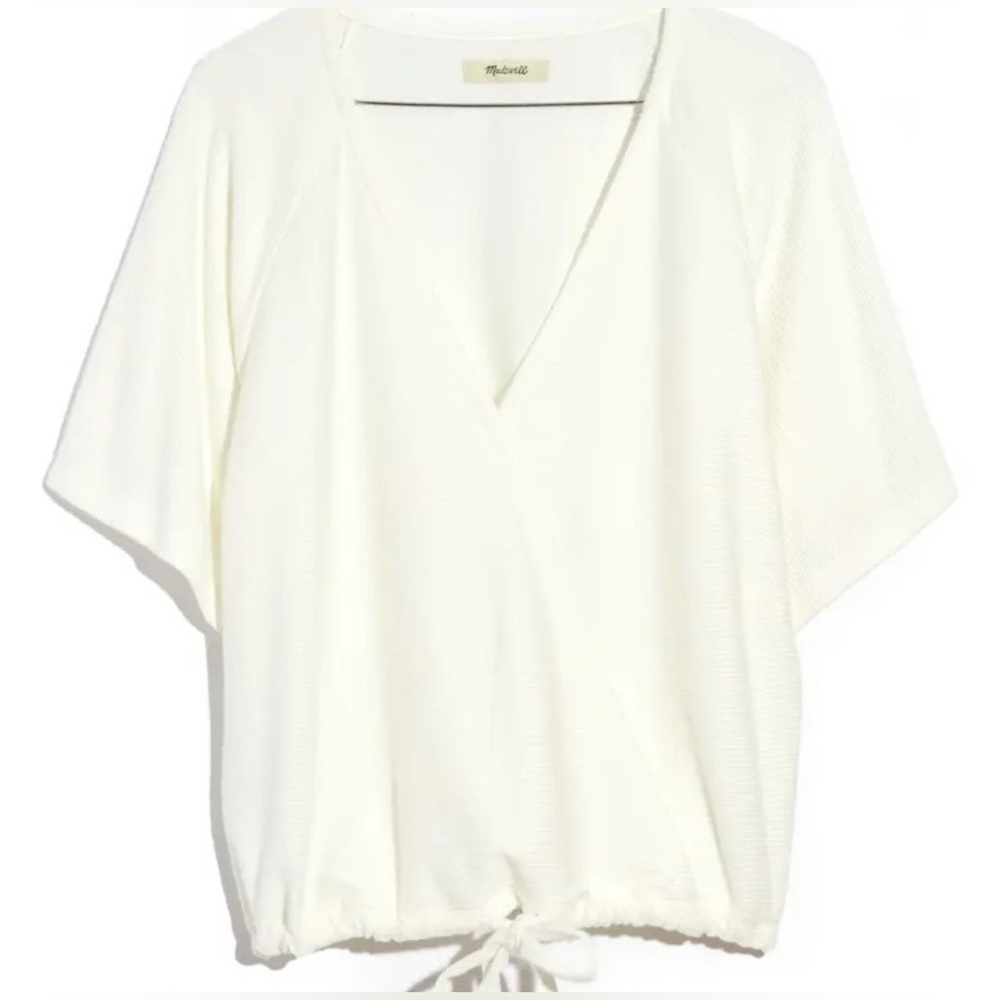 Madewell Faux Wrap Shirt in White